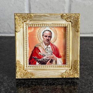 St. Brando Saint Marlon Brando Print Hand Painted Gold Antique Style Frame